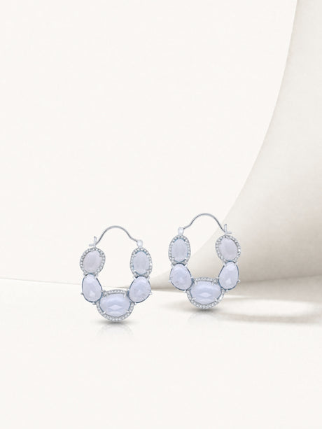 SIRENS TREASURE AQUAMARINE HOOP EARRINGS - Aubrey Gems