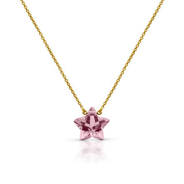 THE STAR CLUB NECKLACE IN ROSE QUARTZ - Aubrey Gems